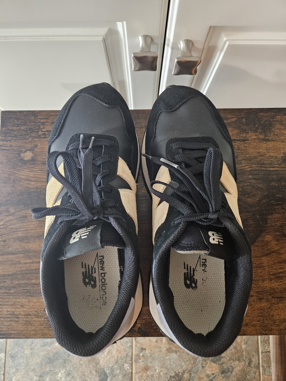 New Balance Women's 237 Black Beige Suede Casual Athletic Sneakers Comfy Retro - Picture 5 of 7